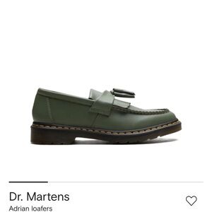 Dr. Martens Adrian Green Leather Tassel Loafers